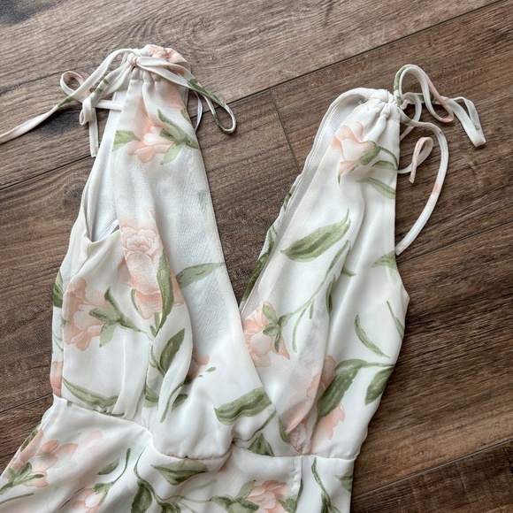 Lulus Romantic Possibilities White Floral Print Maxi Dress Women's Size S - Picture 7 of 7